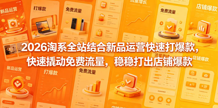 2026淘系全站结合新品运营快速打爆款，快速撬动免费流量，稳稳打出店铺爆款(更新5月12日)-优优云创网