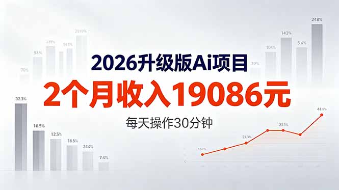 2026升级版Ai任务，2个月收入19086元，熟练后每天操作30分钟！-优优云创网
