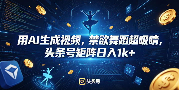 20260514120855936-7419ce222a670b2661f3e39f493790c9 用AI生成视频,禁欲舞蹈超吸睛,头条号矩阵日入1k+