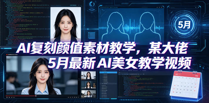 AI复刻颜值素材教学，某大佬5月最新AI美女教学视频，内含4月好物复刻教学-优优云创网