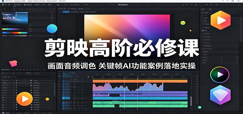 剪映高阶必修课：画面音频调色，关键帧AI功能案例落地实操-优优云创网