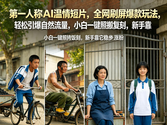 第一人称AI温情短片，全网刷屏爆款玩法，轻松引爆自然流量，小白一键照搬复刻，新手靠它稳步涨粉-优优云创网