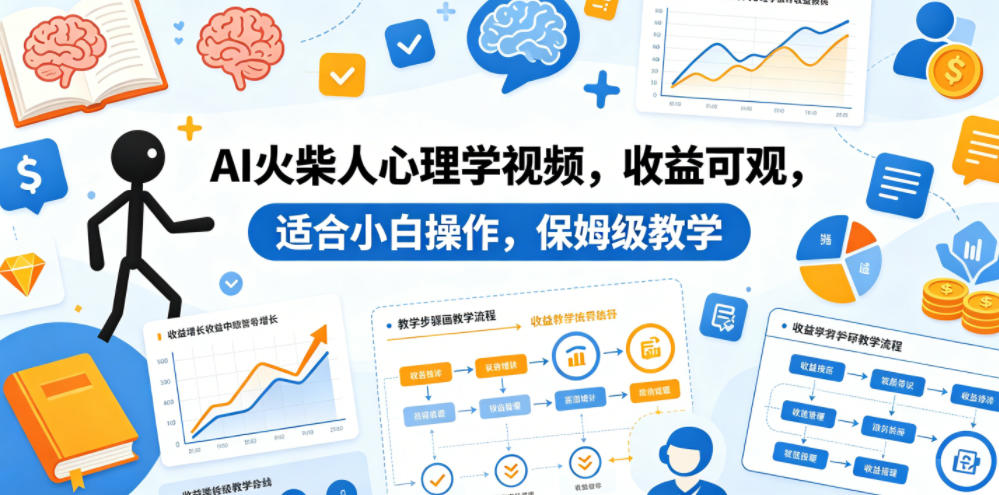 AI火柴人心理学视频,收益可观,适合小白操作,保姆级教学-优优云创网