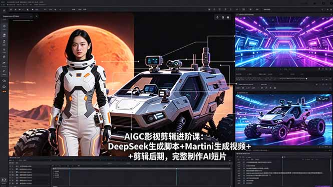AIGC影视剪辑进阶课：DeepSeek生成脚本+Martini生成视频+剪辑后期，完整制作AI短片-优优云创网