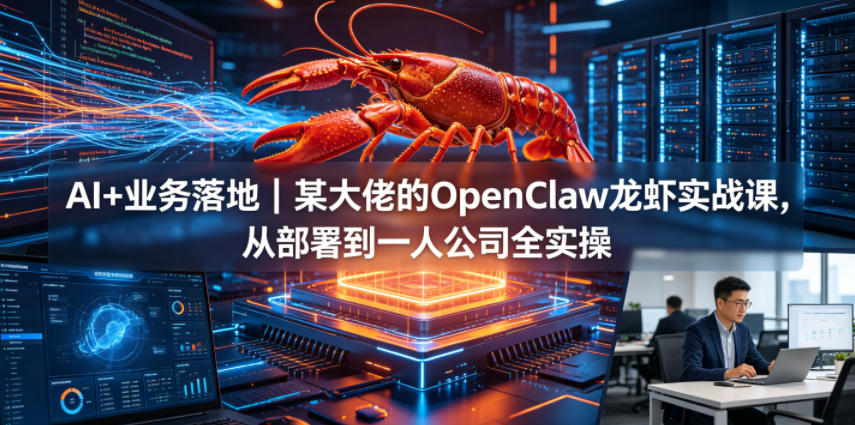 AI+业务落地｜某大佬的OpenClaw小龙虾实战课，从部署到一人公司全实操-优优云创网