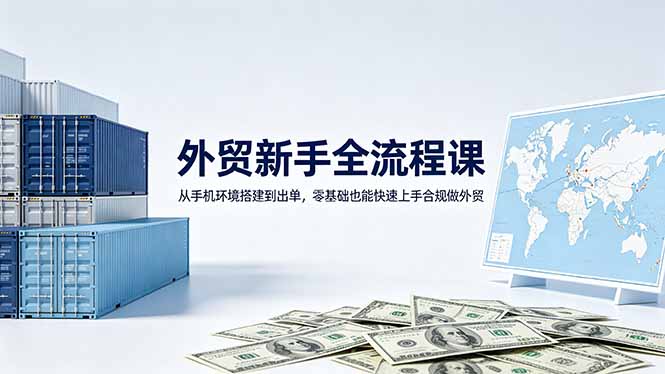 外贸新手全流程课：从手机环境搭建到出单，零基础也能快速上手合规做外贸-优优云创网