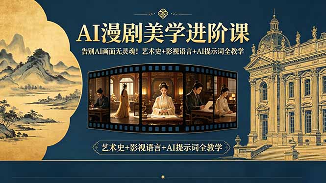 告别AI画面无灵魂！AI漫剧美学进阶课，艺术史+影视语言+AI提示词全教学-优优云创网