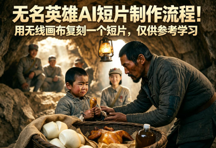 无名英雄AI短片制作流程！用无线画布复刻一个短片，仅供参考学习-优优云创网