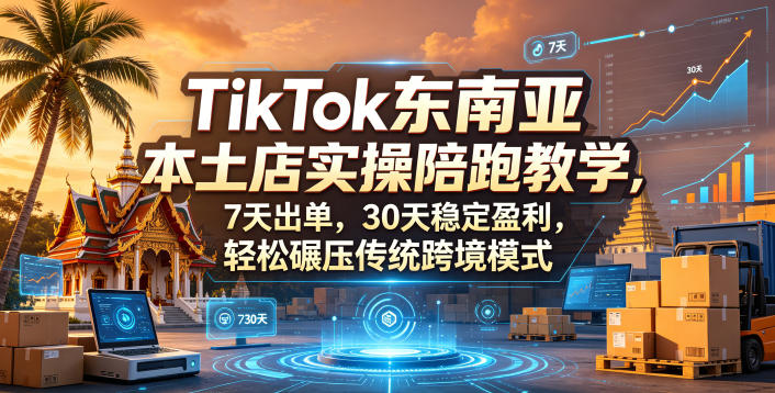TikTok东南亚本土店实操陪跑教学，7天出单，30天稳定盈利，轻松碾压传统跨境模式(更新0516)-优优云创网