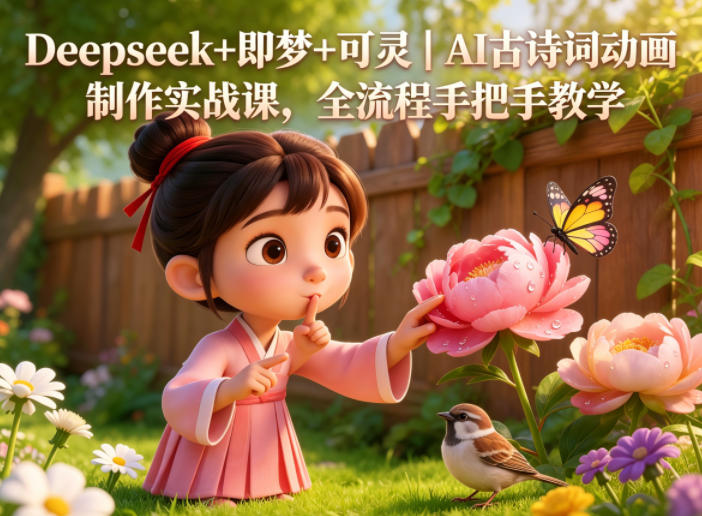 Deepseek+即梦+可灵｜AI古诗词动画制作实战课，全流程手把手教学-优优云创网