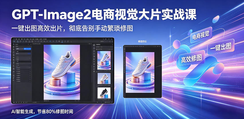 GPT-Image2电商视觉大片实战课，一键出图高效出片，彻底告别手动繁琐修图-优优云创网