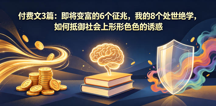 付费文3篇:即将变富的6个征兆,我的8个处世绝学,如何抵御社会上形形色色的诱惑-优优云创网