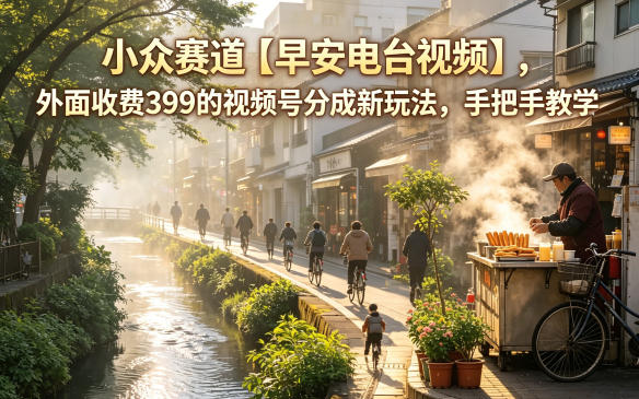 小众赛道【早安电台视频】,外面收费399的视频号分成新玩法,手把手教学-优优云创网