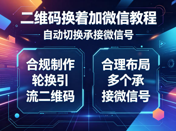 二维码换着加微信教程，自动切换承接微信号，合规制作轮换引流二维码，合理布局多个承接微信号-优优云创网