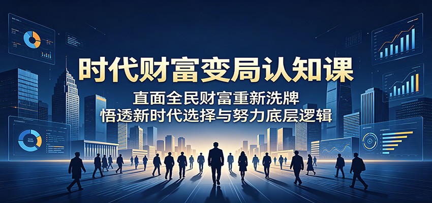 时代财富变局认知课：直面全民财富重新洗牌，悟透新时代选择与努力底层逻辑-优优云创网