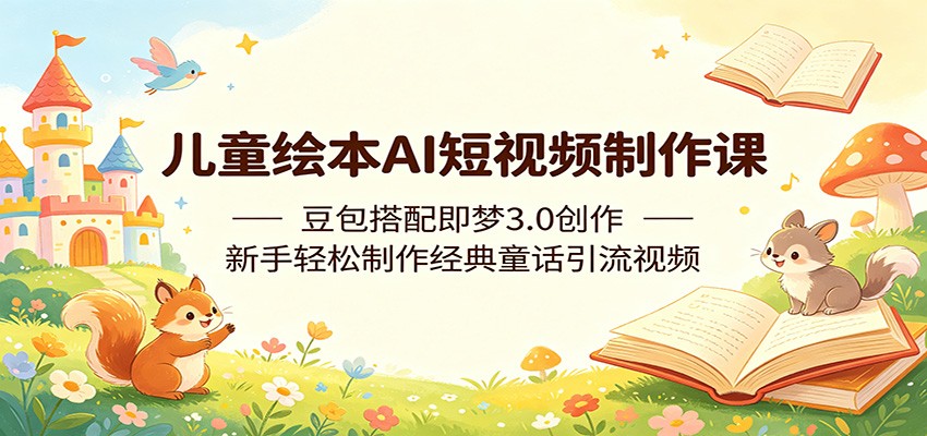 儿童绘本AI短视频制作课：豆包搭配即梦3.0创作，新手轻松制作经典童话引流视频-优优云创网