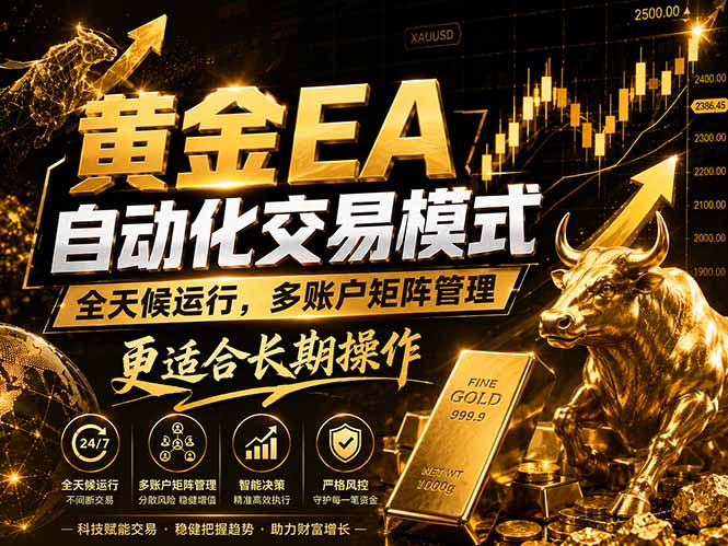 黄金EA量化：多窗口矩阵稳定运行，系统自动执行，收益空间持续放大-优优云创网