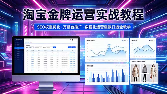 2026 淘宝金牌运营实战教程，SEO权重优化万相台推广，数据化运营爆款打造全教学-优优云创网