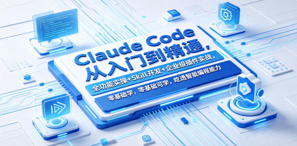 Claude Code从入门到精通，全功能实操+Skill开发+企业级插件实战，零基础可学，吃透智能编程全能力-优优云创网