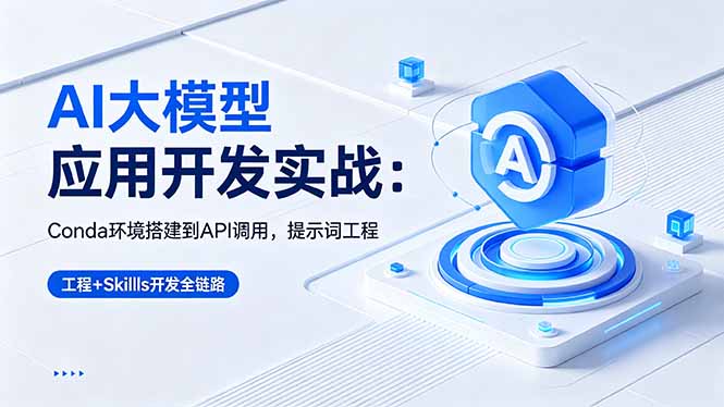 AI 大模型应用开发实战:Conda环境搭建到API调用,提示词工程+Skills开发全链路-优优云创网