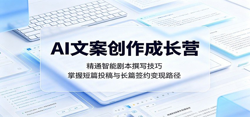 AI文案创作成长营:精通智能剧本撰写技巧,掌握短篇投稿与长篇签约变现路径-优优云创网