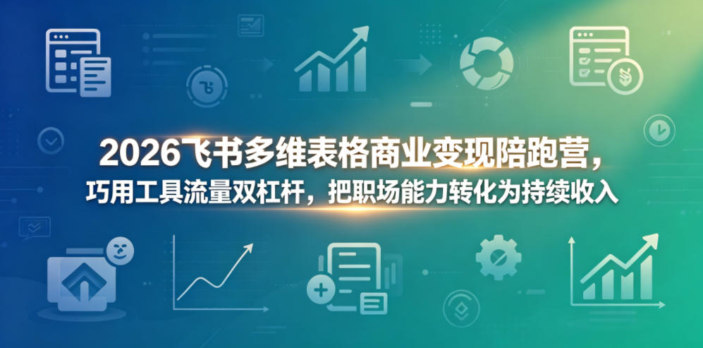 2026飞书多维表格商业变现陪跑营，巧用工具流量双杠杆，把职场能力转化为持续收入-优优云创网