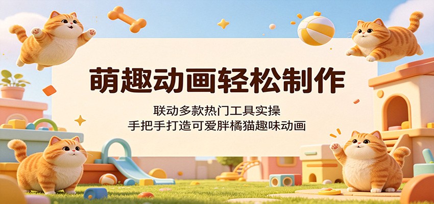 萌趣动画轻松制作,联动多款热门工具实操,手把手打造可爱胖橘猫趣味动画-优优云创网