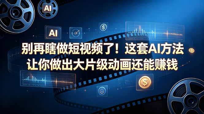别再瞎做短视频了!这套 AI 方法让你做出大片级动画还能赚钱【原创双语字幕】-优优云创网