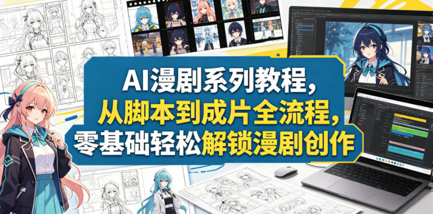 AI漫剧系列教程,从脚本到成片全流程,零基础轻松解锁漫剧创作-优优云创网