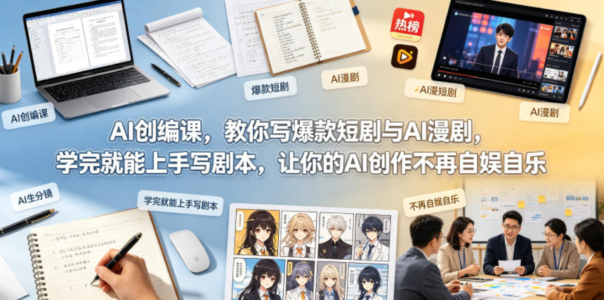 AI创编课,教你写爆款短剧与AI漫剧,学完就能上手写剧本,让你的AI创作不再自娱自乐(更新0521)-优优云创网