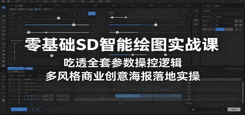 零基础SD智能绘图实战课:吃透全套参数操控逻辑,多风格商业创意海报落地实操-优优云创网