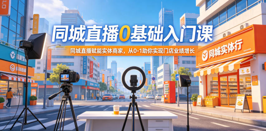 同城直播0基础入门课,同城直播赋能实体商家,从0-1助你实现门店业绩增长-优优云创网