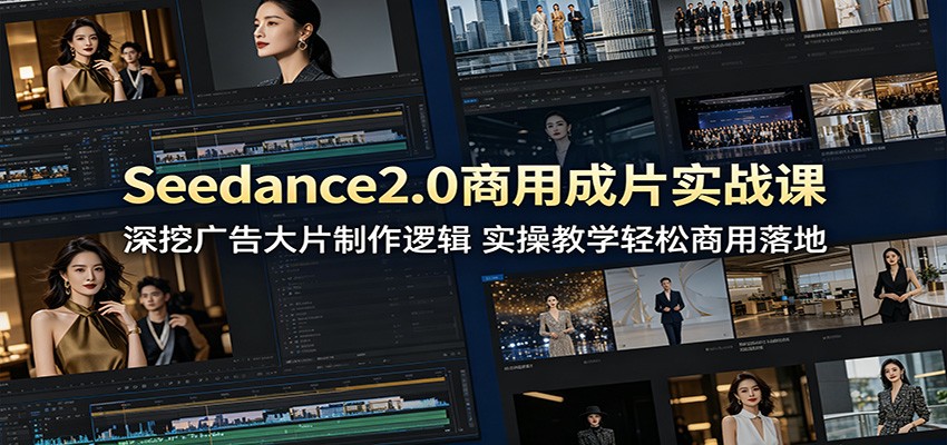 Seedance2.0商用成片实战课:深挖广告大片制作逻辑,实操教学轻松商用落地-优优云创网