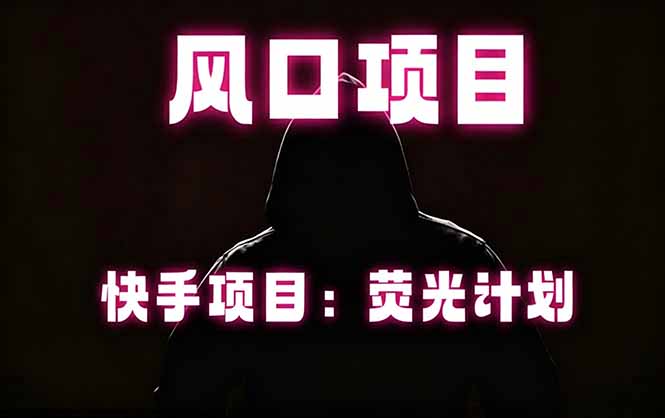 快手风口项目,荧光计划托管,长期稳定,适合批量做-优优云创网