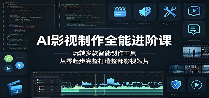 AI影视制作全能进阶课：玩转多款智能创作工具，从零起步完整打造整部影视短片-优优云创网