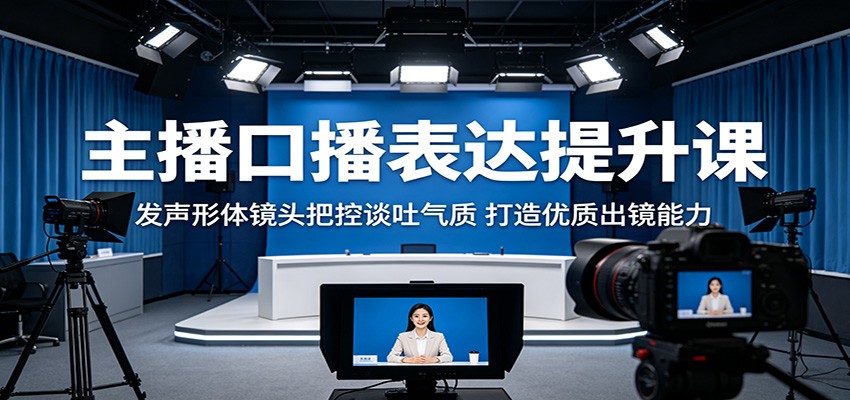 主播口播表达提升课：发声形体镜头把控谈吐气质，打造优质出镜能力-优优云创网