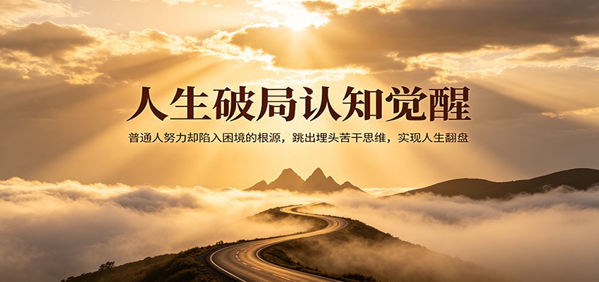 人生破局认知觉醒,普通人努力却陷入困境的根源,跳出埋头苦干思维,实现人生翻盘-优优云创网