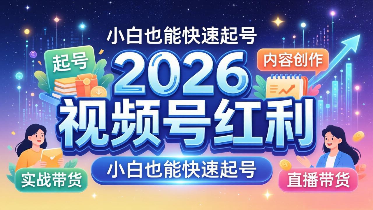 2026视频号红利实战营，大佬亲授起号、内容、直播、IP、投流、私域、矩阵全套落地打法-优优云创网
