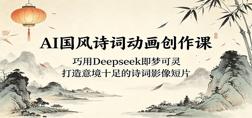 AI国风诗词动画创作课:巧用Deepseek即梦可灵,打造意境十足的诗词影像短片-优优云创网