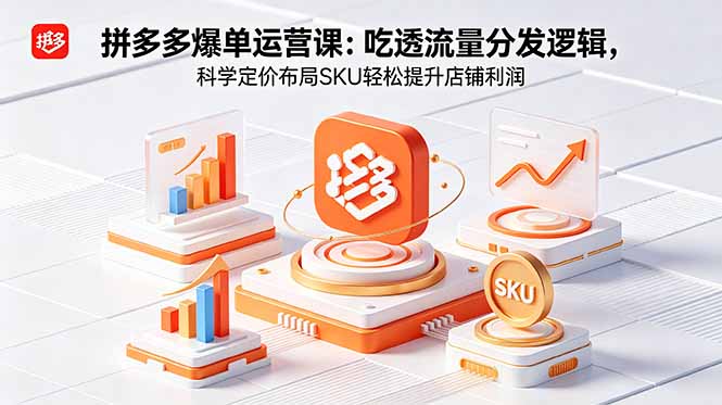 拼多多爆单运营实战课:吃透流量分发逻辑,科学定价布局SKU轻松提升店铺利润-优优云创网