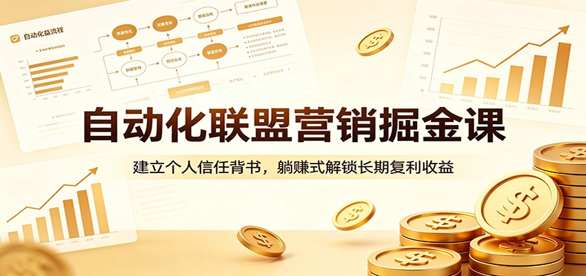 自动化联盟营销掘金课:建立个人信任背书,躺赚式解锁长期复利收益-优优云创网