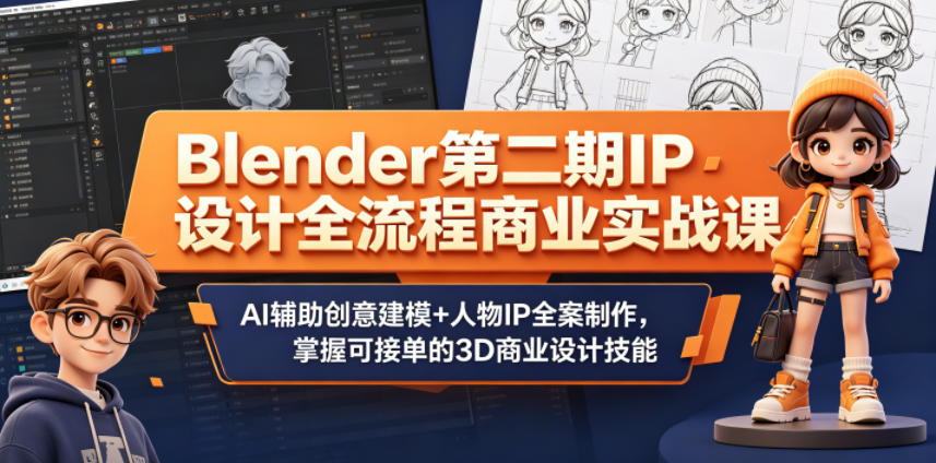 20260524123314814-a185cfbf182aa9945c3f1df45d2b8141 Blender第二期IP设计全流程商业实战课,AI辅助创意建模+人物IP全案制作,掌握可接单的3D商业设计技能