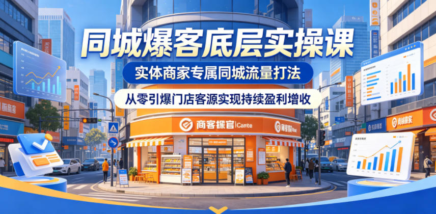 20260524143311542-50f9529bcb8dac00040356b6412e5c88 同城爆客底层实操课,实体商家专属同城流量打法,从零引爆门店客源实现持续盈利增收