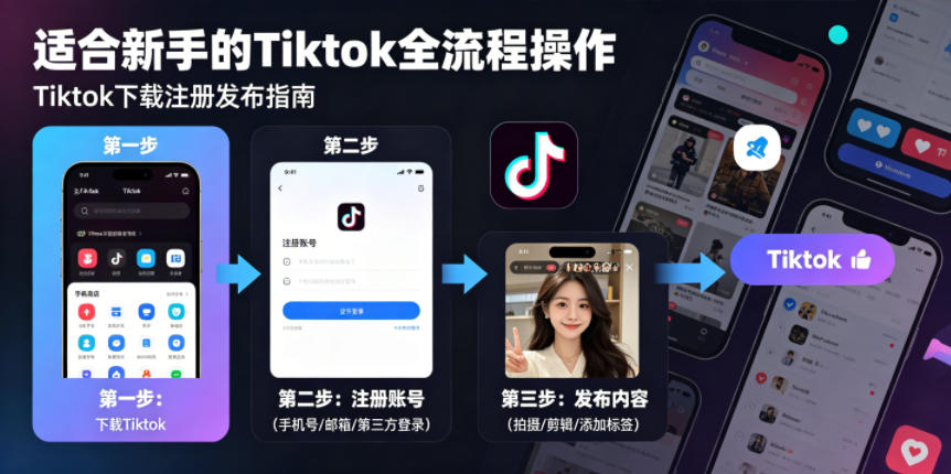 Tiktok下载注册发布，适合新手的Tiktok全流程操作-优优云创网