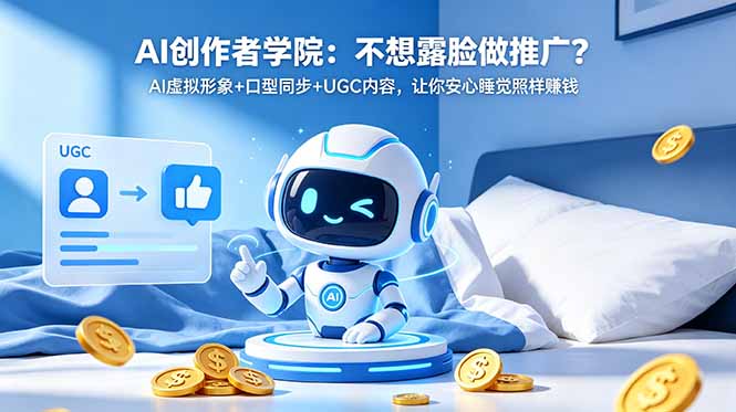 AI创作者学院：不想露脸做推广？AI虚拟形象+口型同步+UGC内容，让你安心睡觉照样赚钱-优优云创网