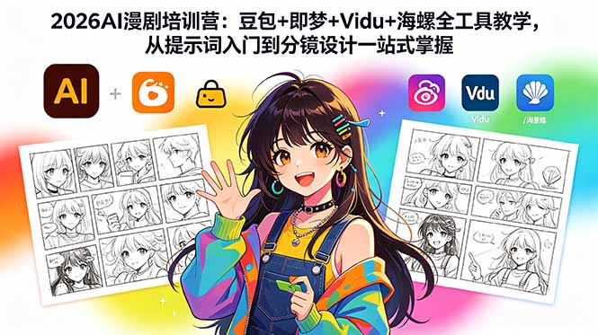2026AI漫剧培训营:豆包+即梦+Vidu+海螺全工具教学,从提示词入门到分镜设计一站式掌握-优优云创网