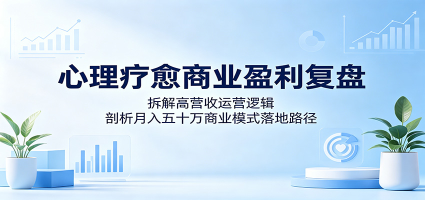 心理疗愈商业盈利复盘:拆解高营收运营逻辑,剖析月入五十万商业模式落地路径-优优云创网