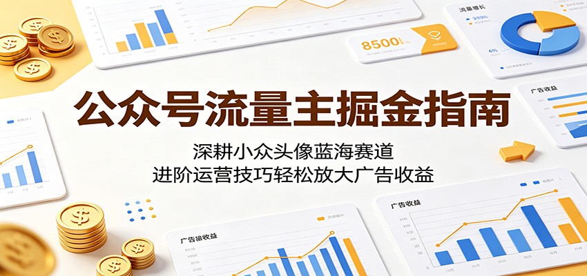 公众号流量主掘金指南:深耕小众头像蓝海赛道,进阶运营技巧轻松放大广告收益-优优云创网