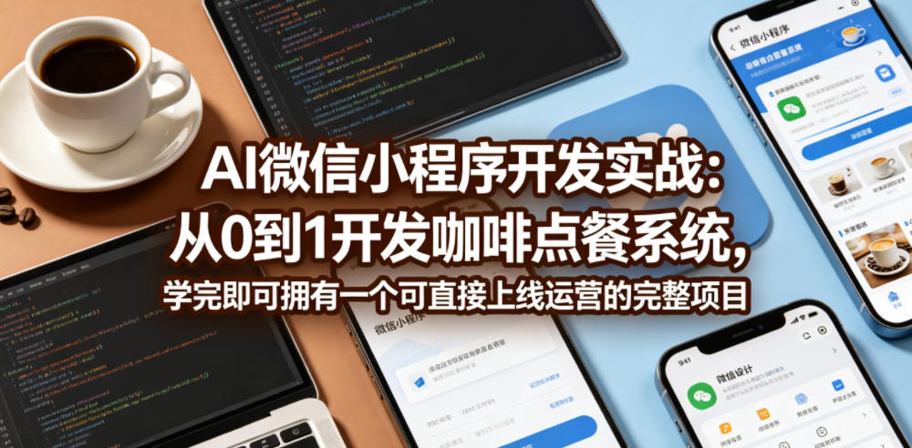 AI微信小程序开发实战:从0到1开发咖啡点餐系统,学完即可拥有一个可直接上线运营的完整项目-优优云创网