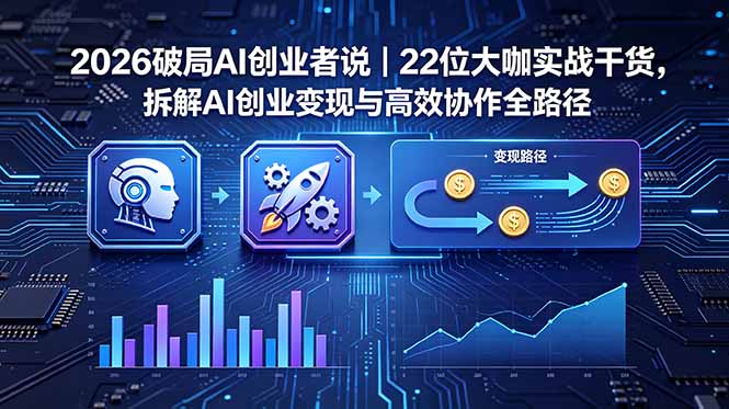 2026 破局 AI 创业者说｜22 位大咖实战干货，拆解 AI 创业变现与高效协作全路径-优优云创网